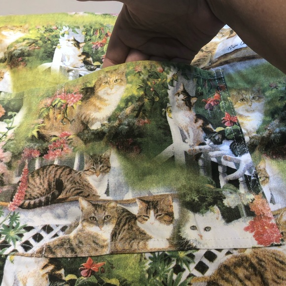 Vintage Cat Apron Safdie & Co cotton , 2 front pockets, pets at home collection - Picture 5 of 14